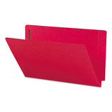 Smead Heavyweight Colored End Tab Fastener Folders, 2 Fasteners, Legal Size, Red Exterior, 50/Box