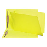 Smead Heavyweight Colored End Tab Fastener Folders, 2 Fasteners, Legal Size, Yellow Exterior, 50/Box