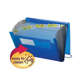 Smead Expanding File With Color Tab Inserts, 9" Expansion, 12 Sections, Elastic Cord Closure, 1/12-Cut Tabs, Letter Size, Blue