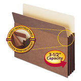 Smead Redrope TUFF Pocket Drop-Front File Pockets with Fully Lined Gussets, 3.5" Expansion, Letter Size, Redrope, 10/Box