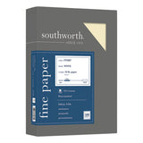 Southworth 25% Cotton Business Paper, 95 Bright, 24 lb, 8.5 x 11, Ivory, 500 Sheets/Ream