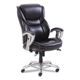 SertaPedic Emerson Executive Task Chair, Supports Up to 300 lb, 19" to 22" Seat Height, Brown Seat/Back, Silver Base