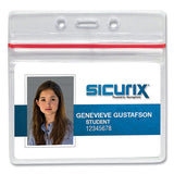 SICURIX Sealable Cardholder, Horizontal, 3.75 x 2.62, Clear, 50/Pack