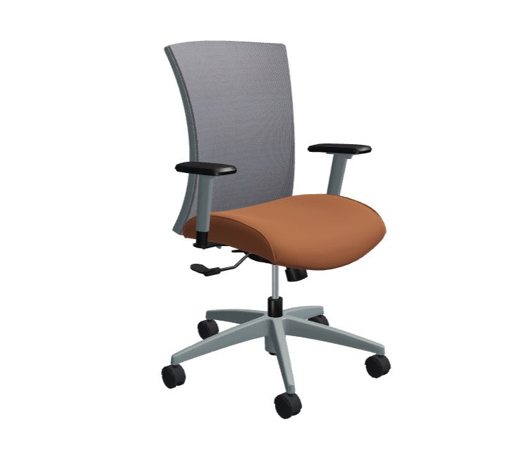 Global Vion – Sleek Shadow Dimension Mesh Medium Back Tilter Task Chair in Vinyl for the Modern Office, Home and Business