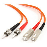 StarTech.com 1m Fiber Optic Cable - Multimode Duplex 62.5/125 - LSZH - ST /SC - OM1 - ST to SC Fiber Patch Cable - FIBSTSC1