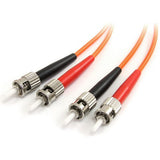 StarTech.com 1m Fiber Optic Cable - Multimode Duplex 62.5/125 - LSZH - ST/ST - OM1 - ST to ST Fiber Patch Cable - FIBSTST1