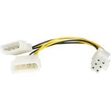 StarTech.com 6in LP4 to 6 Pin PCI Express Video Card Power Cable Adapter - 6 pin internal power (M) - 4 pin ATX12V (M) - 15.2 cm - LP4PCIEXADAP
