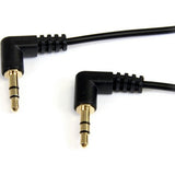 StarTech.com 1 ft Slim 3.5mm Right Angle Stereo Audio Cable - M/M - MU1MMS2RA