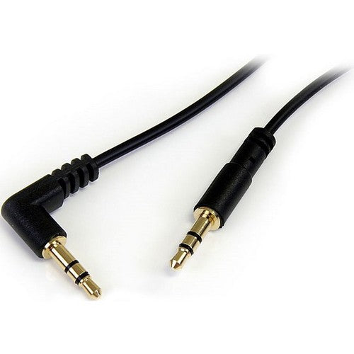 StarTech.com 1 ft Slim 3.5mm to Right Angle Stereo Audio Cable - M/M - MU1MMSRA