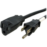 StarTech.com 10ft (3m) Power Extension Cord, NEMA5-15R to NEMA5-15P Black Extension Cord, 13A 125V, 16AWG, Computer Power Extension Cable - PAC10110