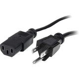 StarTech.com 1ft (30cm) Computer Power Cord, NEMA 5-15P to C13, 10A 125V 18AWG, Black Replacement AC PC Power Cord, TV/Monitor Power Cable - PXT1011