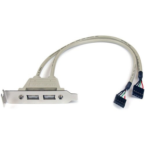 StarTech.com 2 Port USB A Female Low Profile Slot Plate Adapter - USBPLATELP