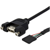 StarTech.com StarTech.com 1 ft Panel Mount USB Cable - USB A to Motherboard Header Cable F/F - USBPNLAFHD1