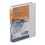 Stride QuickFit Round-Ring View Binder, 3 Rings, 1" Capacity, 11 x 8.5, White