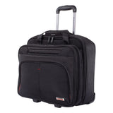 Swiss Mobility Purpose Business Case On Wheels, Fits Devices Up to 15.6", Polyester, 8.5 x 8.5 x 16, Black