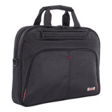 Swiss Mobility Purpose Slim Executive Briefcase, Fits Devices Up to 15.6", Nylon, 2.5 x 2.5 x 12, Black