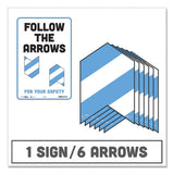 Tabbies BeSafe Messaging Education Floor Arrows and Wall Sign, Follow The Arrows For Your Safety, 12x18, White/Blue, 6 Arrows, 1 Sign