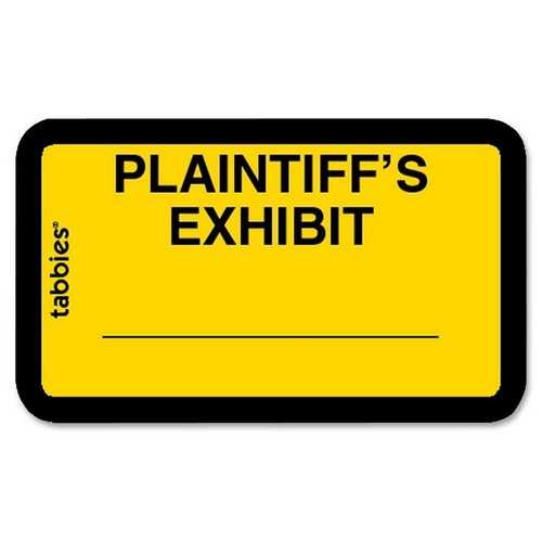 Tabbies Plaintiff's Exhibit Legal File Labels - 58094