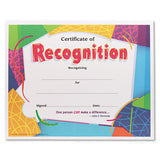 TREND Certificate of Recognition Awards, 11 x 8.5, Horizontal Orientation, Assorted Colors with White Border, 30/Pack