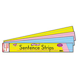 TREND Wipe-Off Sentence Strips, 24 x 3, Blue; Pink; Yellow, 30/Pack