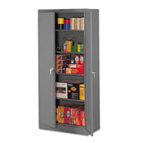 Tennsco 78" High Deluxe Steel Storage Cabinet, 36w x 24d x 78h, Medium Gray