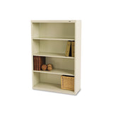 Tennsco Metal Bookcase, Four-Shelf, 34.5w x 13.5d x 52.5h, Putty