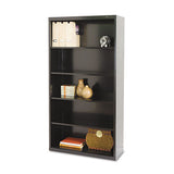 Tennsco Metal Bookcase, Five-Shelf, 34.5w x 13.5d x 66h, Black