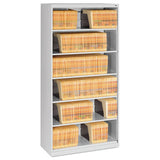 Tennsco Fixed Shelf Open-Format Lateral File for End-Tab Folders, 6 Legal/Letter File Shelves, Light Gray, 36