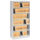 Tennsco Fixed Shelf Enclosed-Format Lateral File for End-Tab Folders, 6 Legal/Letter File Shelves, Light Gray, 36