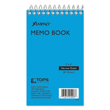 Ampad Memo Pads, Narrow Rule, Randomly Assorted Cover Colors, 50 White 3 x 5 Sheets