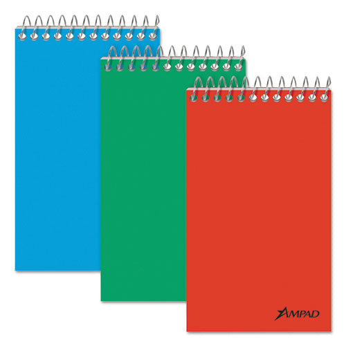 Ampad Memo Pads, Narrow Rule, Assorted Cover Colors, 60 White 3 x 5 Sheets, 3/Pack
