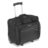 Targus Rolling Laptop Case, 1200D Polyester, Fits Devices Up to 16", Polyester, 16.5 x 7.5 x 14, Black