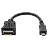 Tripp Lite Micro HDMI to HDMI Adapter, 1920 x 1200/1080p, (Type D M/F), 6", Black