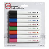 TRU RED Dry Erase Marker, Tank-Style, Medium Chisel Tip, Seven Assorted Colors, 8/Pack