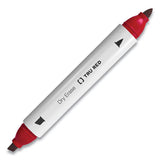 TRU RED Dry Erase Marker, Tank-Style Twin-Tip, Fine/Medium Bullet/Chisel Tips, Red, 4/Pack