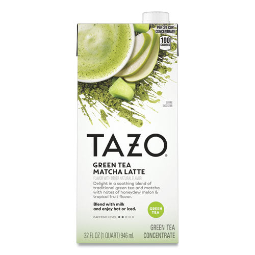 Tazo Tea Concentrate, Green Tea Matcha Latte, 32 oz Tetra Pak, 6/Carton
