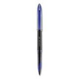 uni-ball AIR Porous Roller Ball Pen, Stick, Medium 0.7 mm, Blue Ink, Black Barrel, Dozen