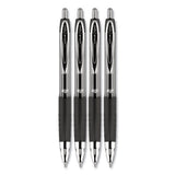 uni-ball Signo 207 Gel Pen, Retractable, Medium 0.7 mm, Black Ink, Translucent Black Barrel, 4/Pack