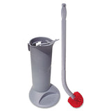 Unger Ergo Toilet Bowl Brush Complete: Wand, Brush Holder and Two Heads, Gray