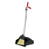 Unger Ergo Dustpan With Broom, 12w x 33h, Metal with Vinyl Coated Handle, Red/Silver