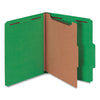 Universal Bright Colored Pressboard Classification Folders, 1 Divider, Letter Size, Emerald Green, 10/Box