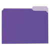 Universal Deluxe Colored Top Tab File Folders, 1/3-Cut Tabs: Assorted, Letter Size, Violet/Light Violet, 100/Box