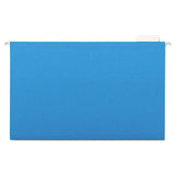 Universal Deluxe Bright Color Hanging File Folders, Legal Size, 1/5-Cut Tab, Blue, 25/Box