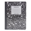 Universal Composition Book, Medium/College Rule, Black Marble Cover, 9.75 x 7.5, 100 Sheets