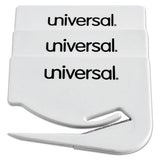 Universal Letter Slitter Hand Letter Opener w/Concealed Blade, 2 1/2", White, 3/Pack
