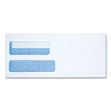Universal Double Window Business Envelope, #10, Square Flap, Gummed, 4.13 x 9.5, 500/Box