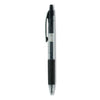 Universal Comfort Grip Gel Pen, Retractable, Medium 0.7 mm, Black Ink, Clear/Black Barrel, 36/Pack