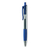 Universal Comfort Grip Gel Pen, Retractable, Medium 0.7 mm, Blue Ink, Translucent Blue Barrel, Dozen