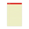 Universal Perforated Ruled Writing Pads, Wide/Legal Rule, Red Headband, 50 Canary-Yellow 8.5 x 14 Sheets, Dozen