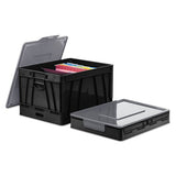 Universal Collapsible Crate, Letter/Legal Files, 17.25" x 14.25" x 10.5", Black/Gray, 2/Pack